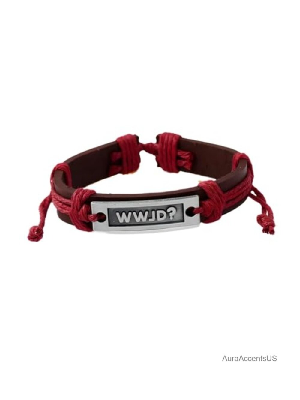 WWJD Bracelets Pack - Inspirational Faith Jewelry - Rope Alloy Charm Cow Leather